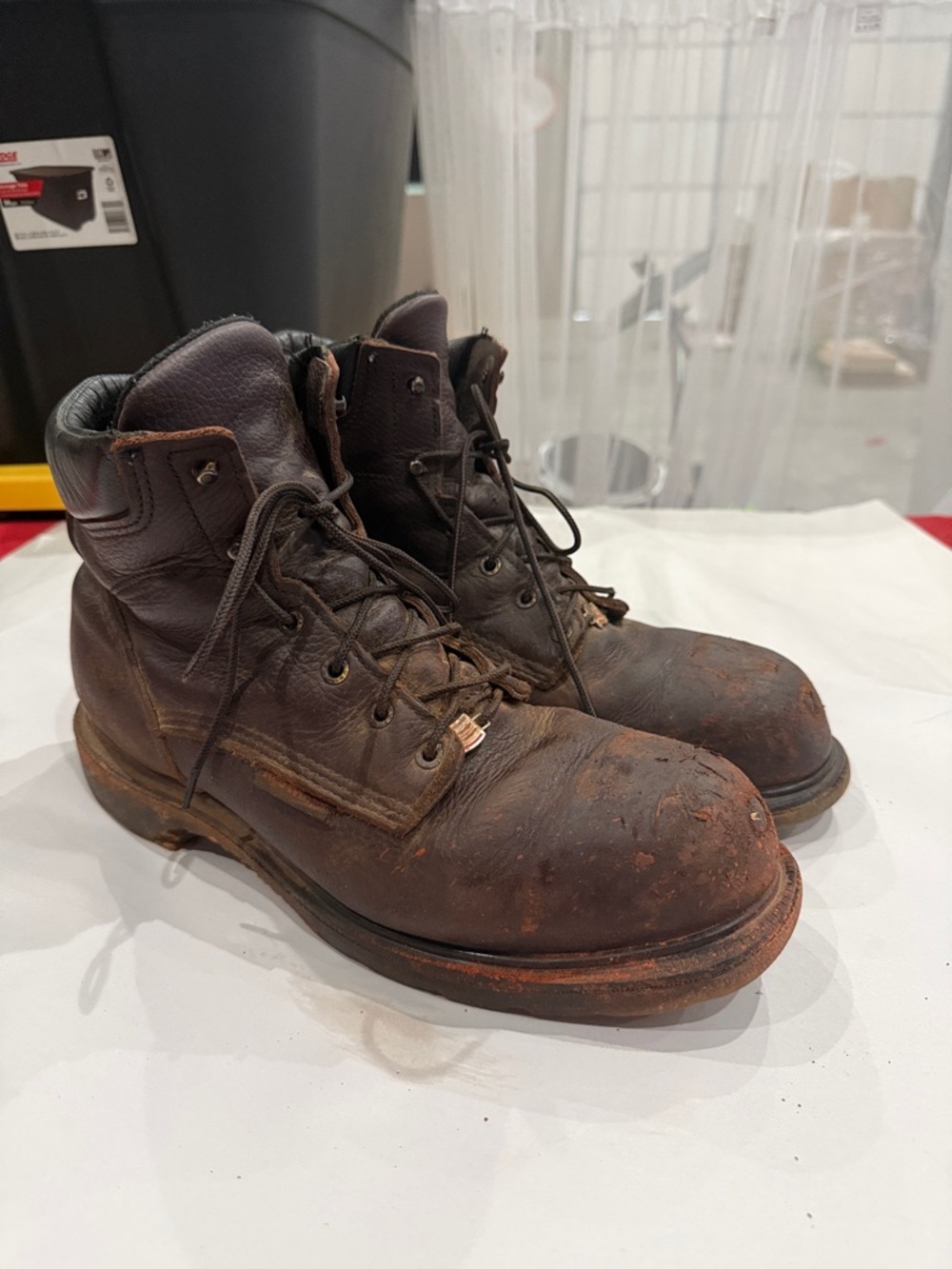 Red Wing Shoes Men's Dark Brown Leather Work Boots
